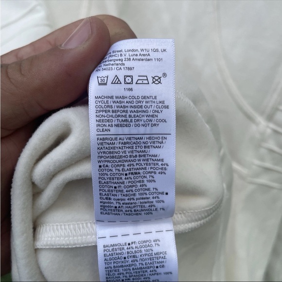 NWT Athleta Moto Jacket Women's Size Large Ivory Zip Up - Picture 9 of 14